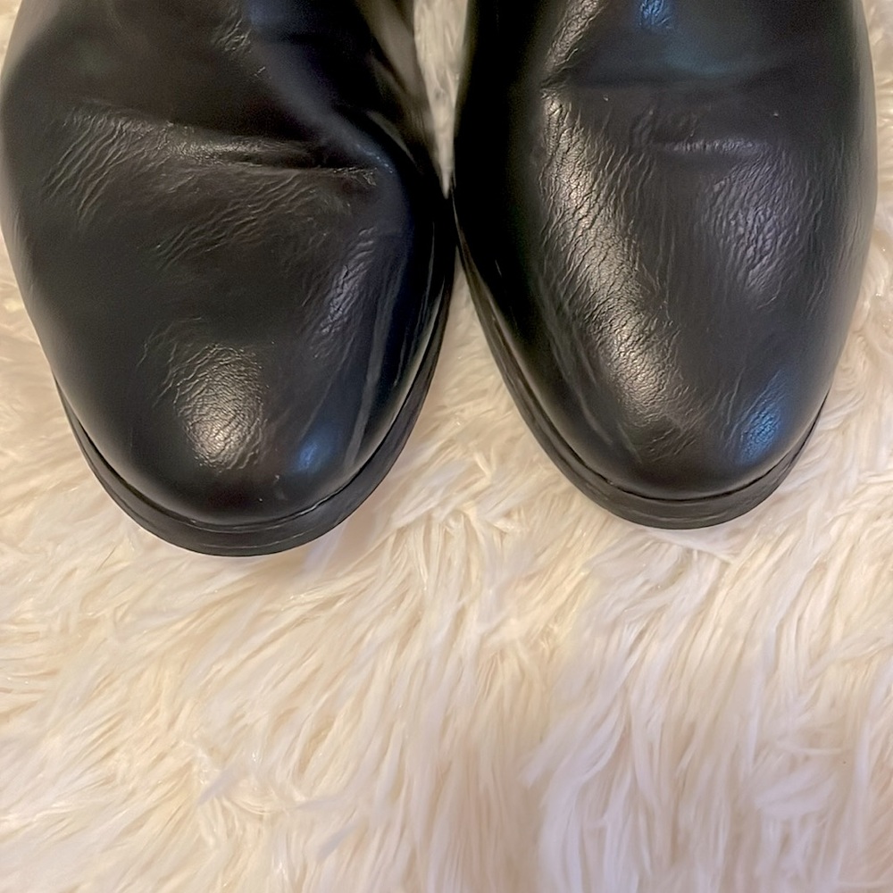 Black Exposed Zipper Over the Knee Riding Boots, 7.5 - Picture 3 of 8